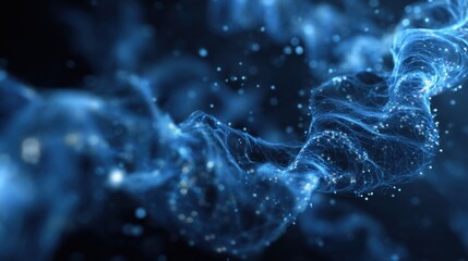 blue energy swirling particles abstract