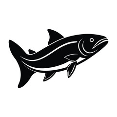 side profile silhouette of a bull trout with strea.eps