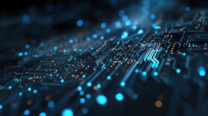 glowing circuit board abstract design