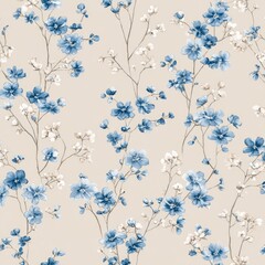 Delicate floral pattern on a beige background