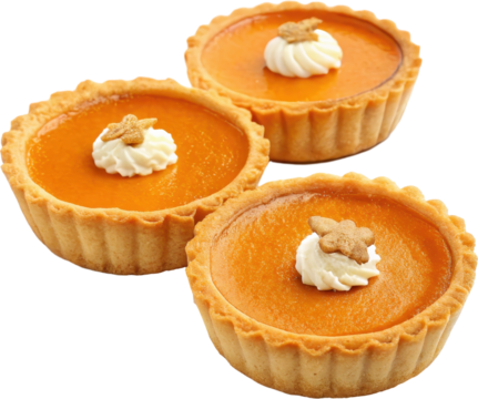 Autumn bite sized portions of rich creamy pumpkin pie with a flaky crust and dollop of whipped cream topping