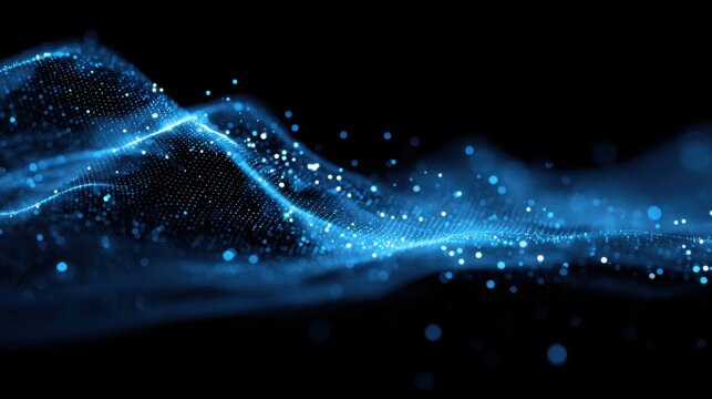 blue particle wave abstract background