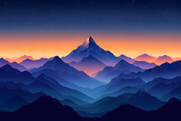 Scenic vector graphic of mountains and rocks offering an amazing outdoor view, tailored for minimalist travel and adventure designs, including cards, posters, and nature wallpapers.