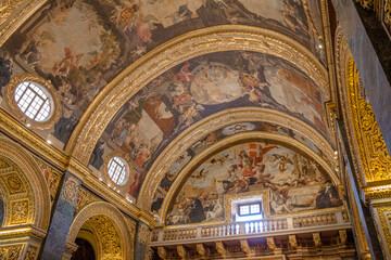 Obraz premium Views from the interior of St John's Co-Cathedral in Malta