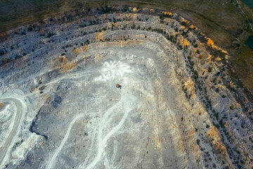 Dolomite quarry, rock appearance dolomite mining.
