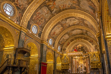 Views from the interior of St John's Co-Cathedral in Malta