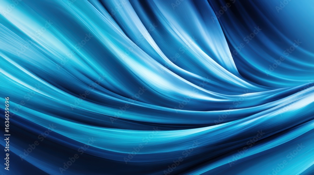 Poster abstract blue waves flowing gracefully, creating a serene and calming atmosphere for artistic backgr
