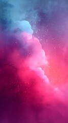Naklejka premium Abstract night sky with pink and blue clouds, starry details, and soft gradients, perfect for backgrounds and creative design projects.