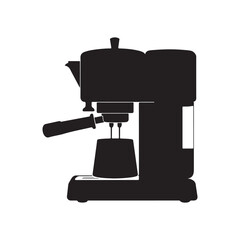 Home Coffee Machine  Espresso Maker silhouette icon vector flat illustration design on white background