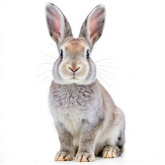 Obraz premium Adorable Bunny Portrait: A captivating portrait of a fluffy bunny rabbit, its long ears alert, embodies the essence of innocence and joy, creating a visual representation of warmth and comfort.