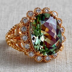 Gorgeous pink gemstone engagement ring high resolution picture