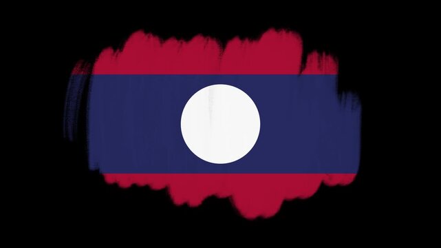 Laos flag created with brush strokes