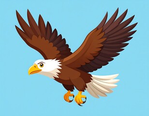 Obraz premium Cartoon eagle soaring