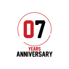 07 Anniversary celebration design, luxurious golden color 07 years Anniversary design.