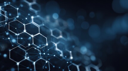glowing hexagons digital network