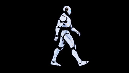 Futuristic Walking Robot on a Minimalistic Black Background