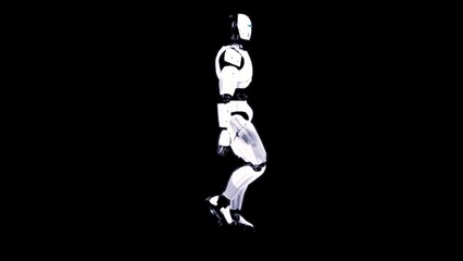 Futuristic Humanoid Robot in Profile against a Dark Background in Minimalist Style