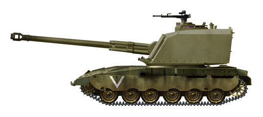 Merkava GTC-155 (Concept of a 155mm tracked self-propelled gun based on the Merkava Mk1 tank, using the GTC-155 turret) © Tikros