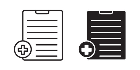 MEDICAL REPORT ICON Vector illustration stroke and fill on white background