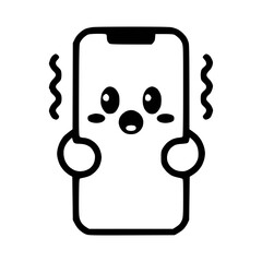 Obraz premium Emotional Emoji Smartphone Icon – Shocked Face Expression