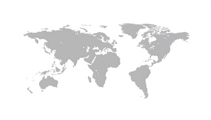 Fototapeta premium Simple world map in shades of gray