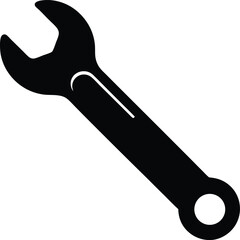 wrench on white background silhouette.