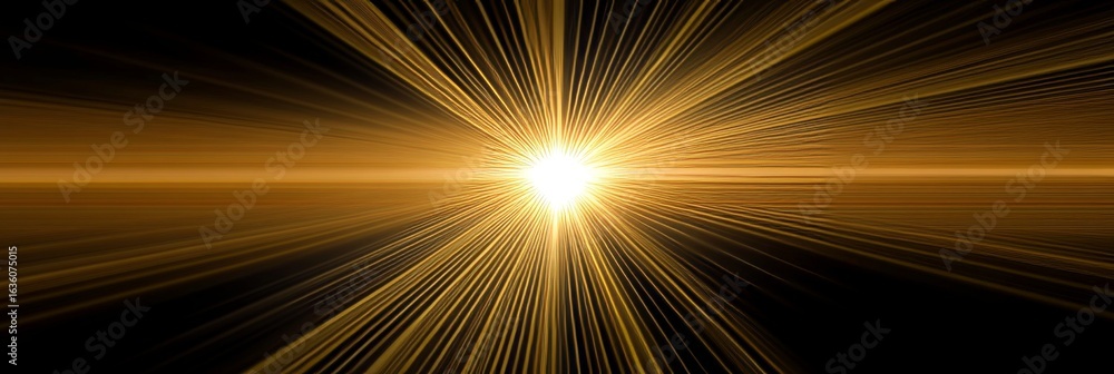 Poster radiant burst of golden light with shining rays and dynamic background for a magical atmosphere