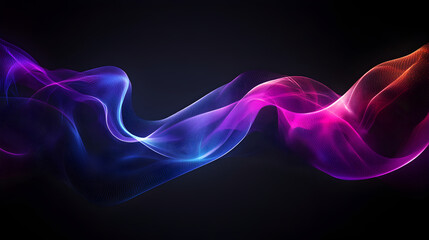 Fototapeta premium Elegant minimalist PC background with deep black base and vivid purple highlights, perfect for stylish modern screen decor