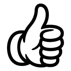 Cartoon thumbs up gesture hand symbol silhouette