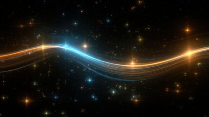 Fototapeta premium Abstract Glowing Lines In Space
