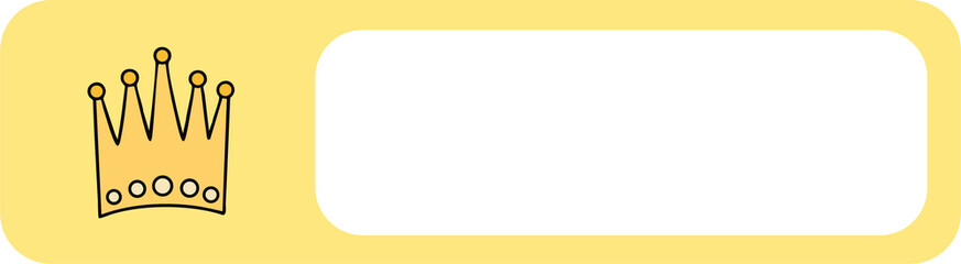 유치원 왕관 모자 라인드로잉 이름표(kindergarten crown yellow name tag line drawing)