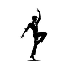 Rhythmic Dance Pose Vector Illustration