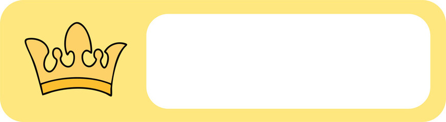 유치원 왕관 모자 라인드로잉 이름표(kindergarten crown yellow name tag line drawing)