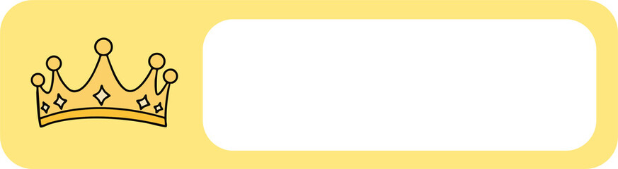 유치원 왕관 모자 라인드로잉 이름표(kindergarten crown yellow name tag line drawing)