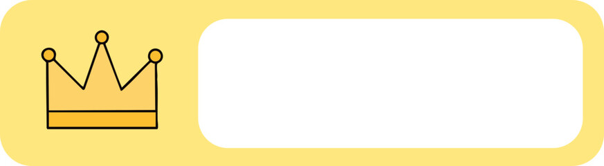 유치원 왕관 모자 라인드로잉 이름표(kindergarten crown yellow name tag line drawing)