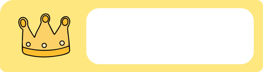 유치원 왕관 모자 라인드로잉 이름표(kindergarten crown yellow name tag line drawing)