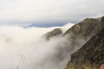 clouds over the mountains