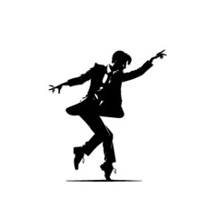 Energetic Dance Performer Vector Design