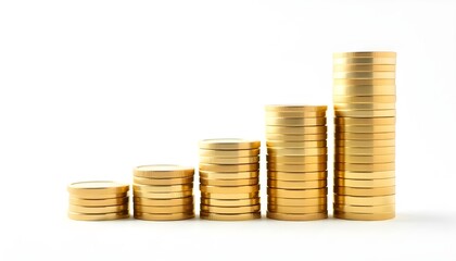 Stacks of Gold Coins Representing Financial Growth and Economic Success