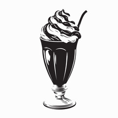 Delicious Creamy Milkshake with Swirls Vector for Dessert and Indulgence Concept