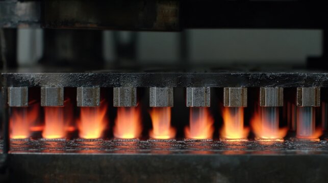A timelapse sequence of shapememory fasteners undergoing a heating process demonstrating their dynamic response as they change shape in a controlled experimental setup.