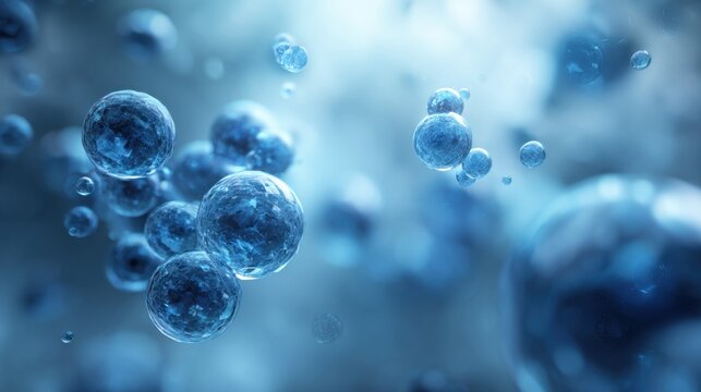 blue spheres floating in space