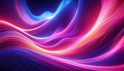 Fototapeta premium vibrant pink and purple abstract background with glowing wave lines