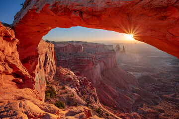 Mesa Arch, Canyonlands National Park, Utah, USA. Landscape image of Mesa Arch, Canyonlands National Park, Utah, USA at autumn sunrise.