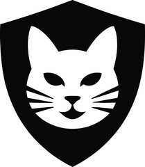 Cat head logo vector silhouette