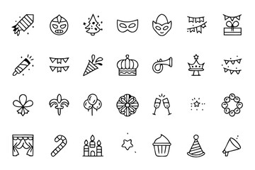 Simple white outline of a raspberry on a black background