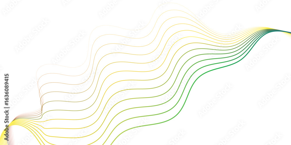 Poster modern curved lines with gradient colorful wavy lines forming dynamic and vibrant digital pattern si