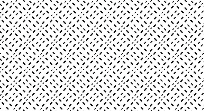 Seamless diagonal dash line pattern in black and white for modern minimal geometric background design