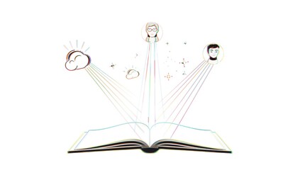 Open Book Imagination Knowledge Concept Illustration