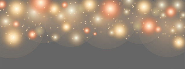Soft festive bokeh lights on transparent background